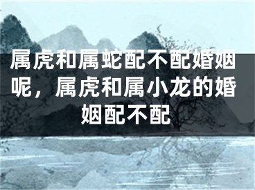 属虎和属蛇配不配婚姻呢，属虎和属小龙的婚姻配不配