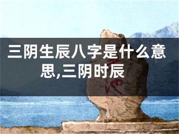 三阴生辰八字是什么意思,三阴时辰