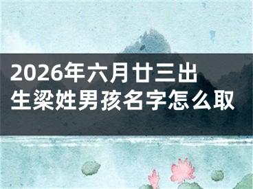 2026年六月廿三出生梁姓男孩名字怎么取