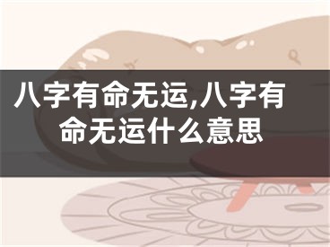 八字有命无运,八字有命无运什么意思