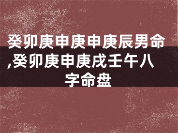 癸卯庚申庚申庚辰男命,癸卯庚申庚戌壬午八字命盘