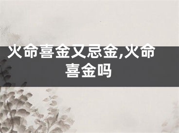 火命喜金又忌金,火命喜金吗
