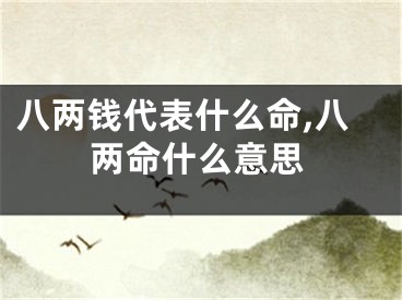 八两钱代表什么命,八两命什么意思