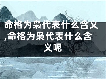 命格为枭代表什么含义,命格为枭代表什么含义呢
