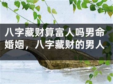 八字藏财算富人吗男命婚姻，八字藏财的男人