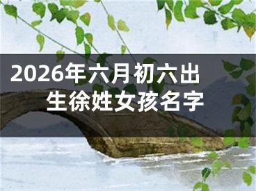 2026年六月初六出生徐姓女孩名字