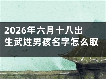 2026年六月十八出生武姓男孩名字怎么取