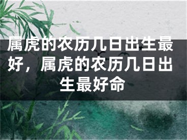 属虎的农历几日出生最好，属虎的农历几日出生最好命