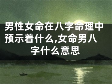 男性女命在八字命理中预示着什么,女命男八字什么意思