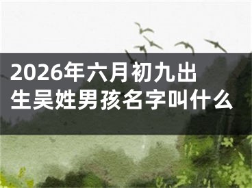 2026年六月初九出生吴姓男孩名字叫什么