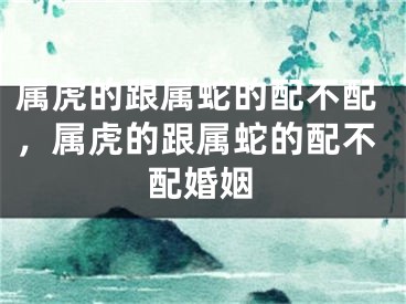 属虎的跟属蛇的配不配，属虎的跟属蛇的配不配婚姻