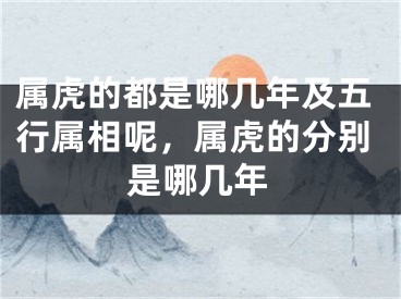 属虎的都是哪几年及五行属相呢，属虎的分别是哪几年