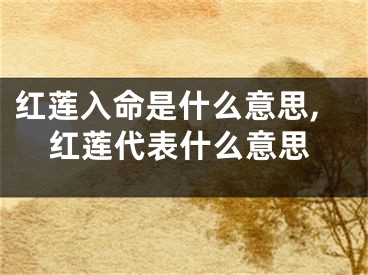 红莲入命是什么意思,红莲代表什么意思