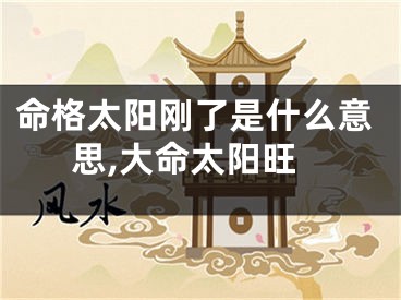命格太阳刚了是什么意思,大命太阳旺