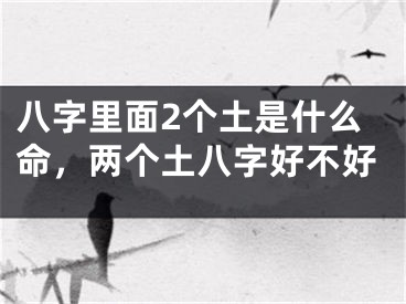 八字里面2个土是什么命，两个土八字好不好