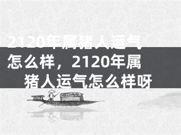 2120年属猪人运气怎么样，2120年属猪人运气怎么样呀