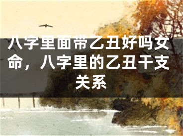 八字里面带乙丑好吗女命，八字里的乙丑干支关系