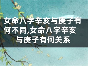 女命八字辛亥与庚子有何不同,女命八字辛亥与庚子有何关系