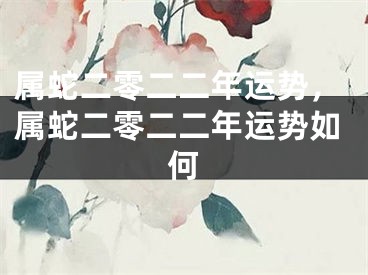 属蛇二零二二年运势，属蛇二零二二年运势如何