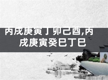 丙戌庚寅丁卯己酉,丙戌庚寅癸巳丁巳