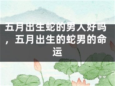 五月出生蛇的男人好吗，五月出生的蛇男的命运