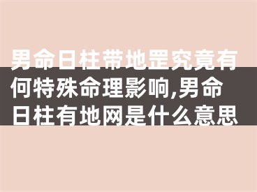 男命日柱带地罡究竟有何特殊命理影响,男命日柱有地网是什么意思