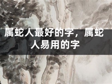 属蛇人最好的字，属蛇人易用的字