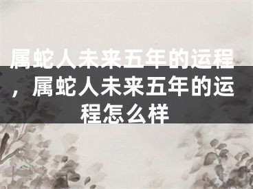 属蛇人未来五年的运程,属蛇人未来五年的运程怎么样