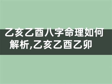 乙亥乙酉八字命理如何解析,乙亥乙酉乙卯