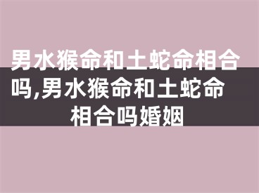 男水猴命和土蛇命相合吗,男水猴命和土蛇命相合吗婚姻