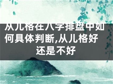 从儿格在八字排盘中如何具体判断,从儿格好还是不好