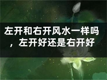 左开和右开风水一样吗，左开好还是右开好