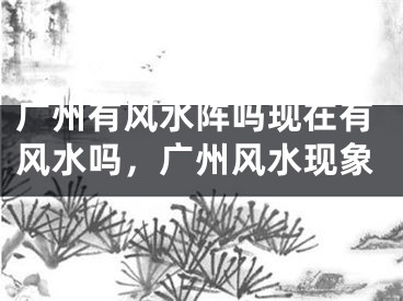 广州有风水阵吗现在有风水吗，广州风水现象