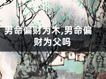 男命偏财为木,男命偏财为父吗