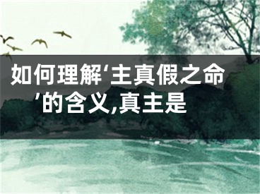 如何理解‘主真假之命’的含义,真主是