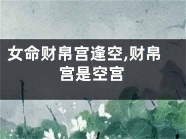 女命财帛宫逢空,财帛宫是空宫