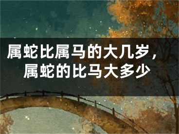 属蛇比属马的大几岁，属蛇的比马大多少