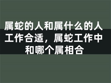 属蛇的人和属什么的人工作合适，属蛇工作中和哪个属相合