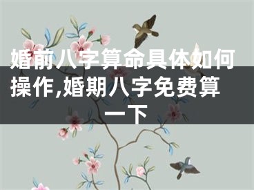 婚前八字算命具体如何操作,婚期八字免费算一下