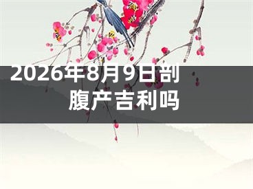 2026年8月9日剖腹产吉利吗