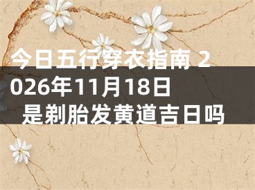 今日五行穿衣指南 2026年11月18日是剃胎发黄道吉日吗