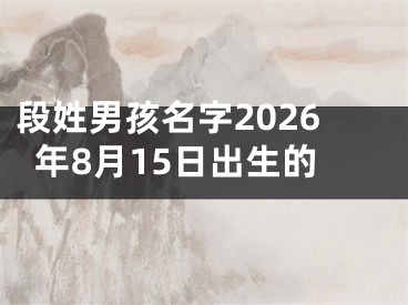 段姓男孩名字2026年8月15日出生的