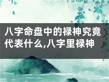 八字命盘中的禄神究竟代表什么,八字里禄神