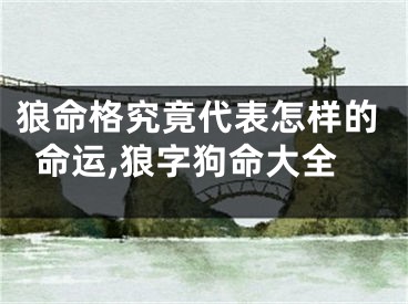 狼命格究竟代表怎样的命运,狼字狗命大全