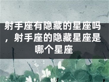 射手座有隐藏的星座吗，射手座的隐藏星座是哪个星座