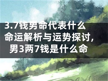 3.7钱男命代表什么命运解析与运势探讨,男3两7钱是什么命