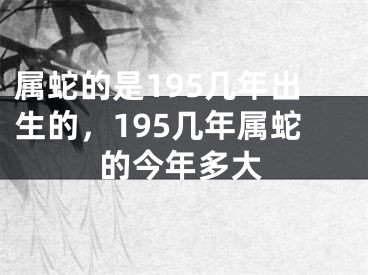 属蛇的是195几年出生的，195几年属蛇的今年多大