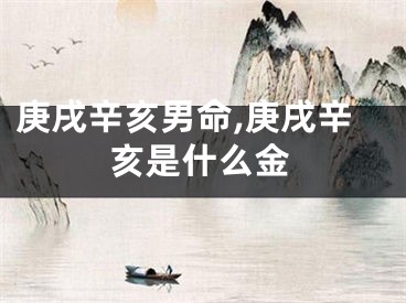 庚戌辛亥男命,庚戌辛亥是什么金