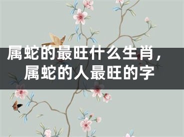 属蛇的最旺什么生肖，属蛇的人最旺的字