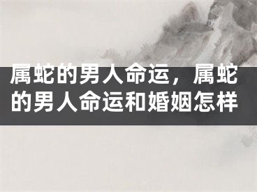 属蛇的男人命运，属蛇的男人命运和婚姻怎样